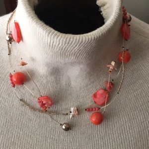 Delicate Chico’s Orange Stone Necklace